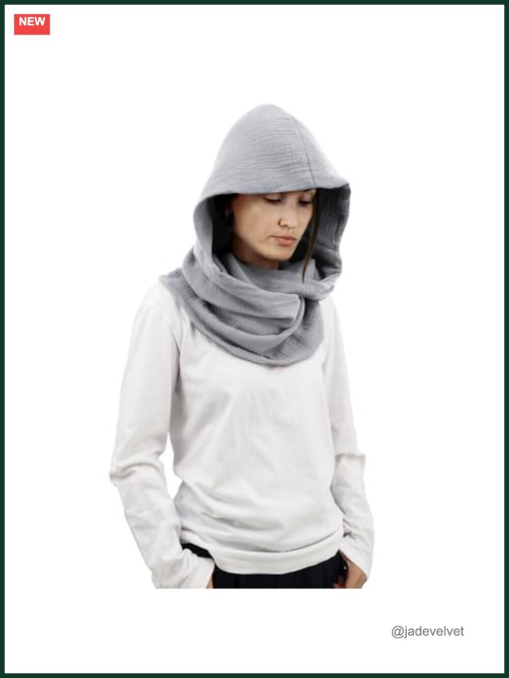 Linen Cotton Hooded Scarf Pullover Cowl Goth Cape Costume
